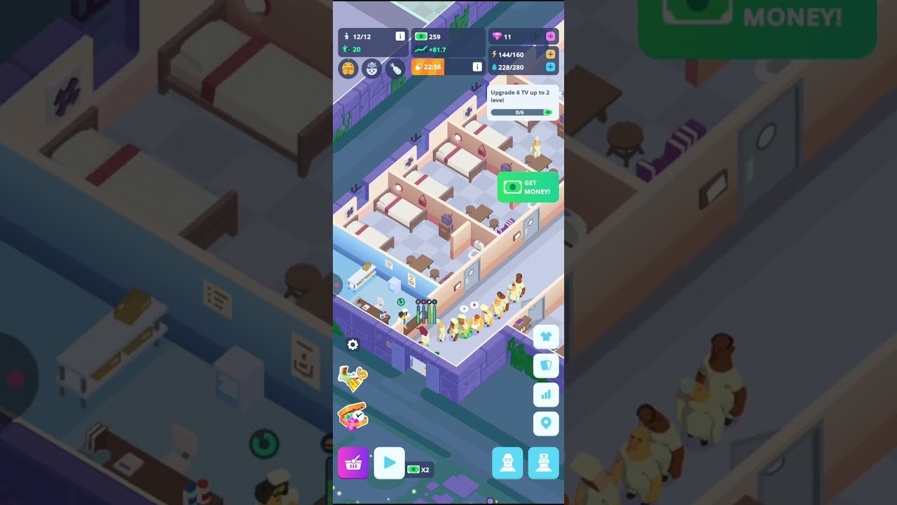 Adding Rooms and Stuff For Rooms and Stuff. IDLE MENTAL HOSPITAL TYCOON (8).