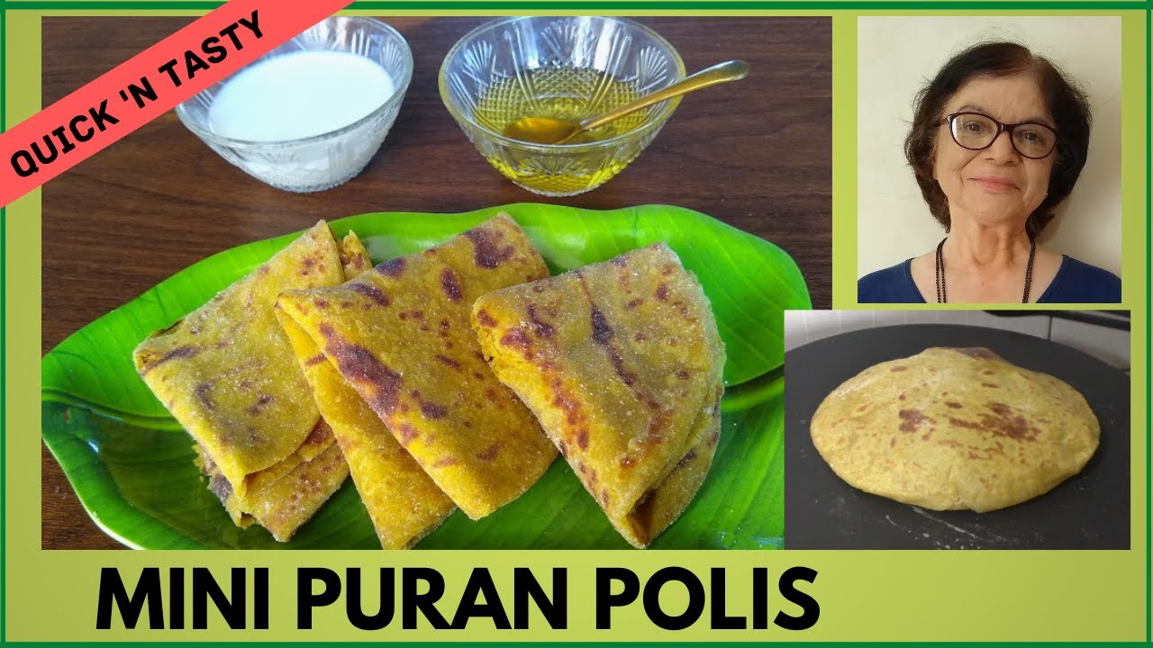 Wheat flour puran poli / Soft puran poli recipe / Maharashtrian style /मऊ पुरणपोळी/ Mini puran polis