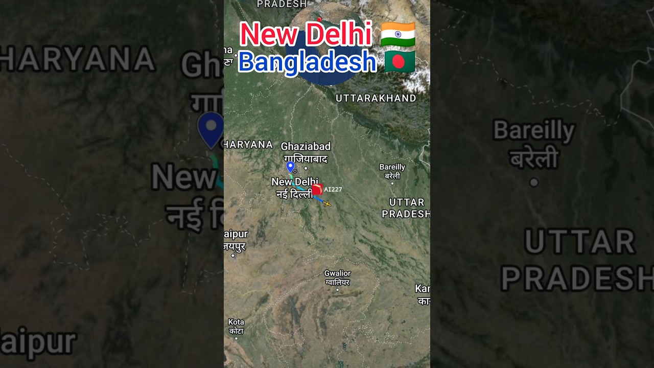 New Delhi to Dhaka flight Route ✈️ || Air India | AI227 ||#bangladesh #dhaka