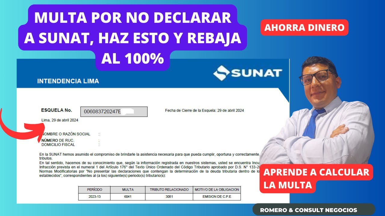 😱Revelado: Multa por NO declarar SUNAT, Haz esto para reducirla hasta en un 100%