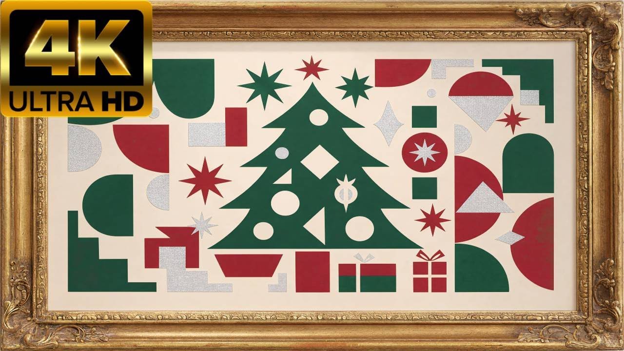 Chic Modern Christmas TV Art ✨ 4K Matisse Inspired Holiday Abstract | Framed Festive Screensaver