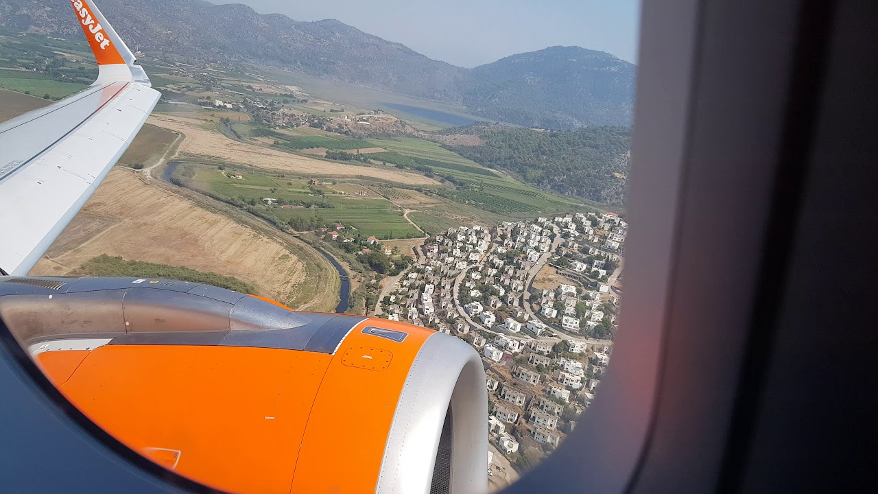 EasyJet flight from Dalaman Turkey to London Gatwick August 2019