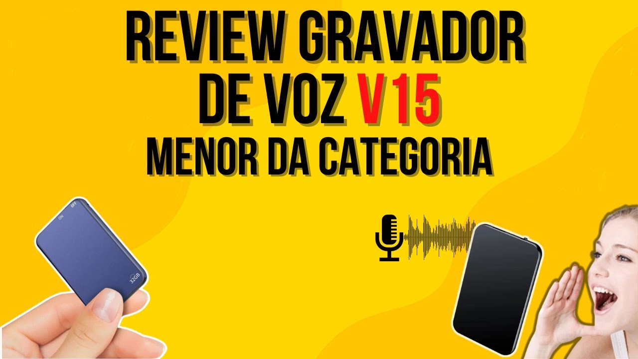 O MENOR gravador de VOZ do MUNDO (Categoria Espiã) - Gravador V15 Pega Traição, Sensor de Voz 32gb