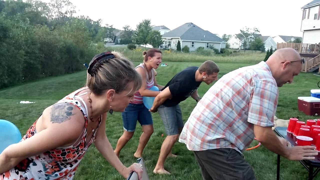 Backyard beer games on Labor Day weekend.