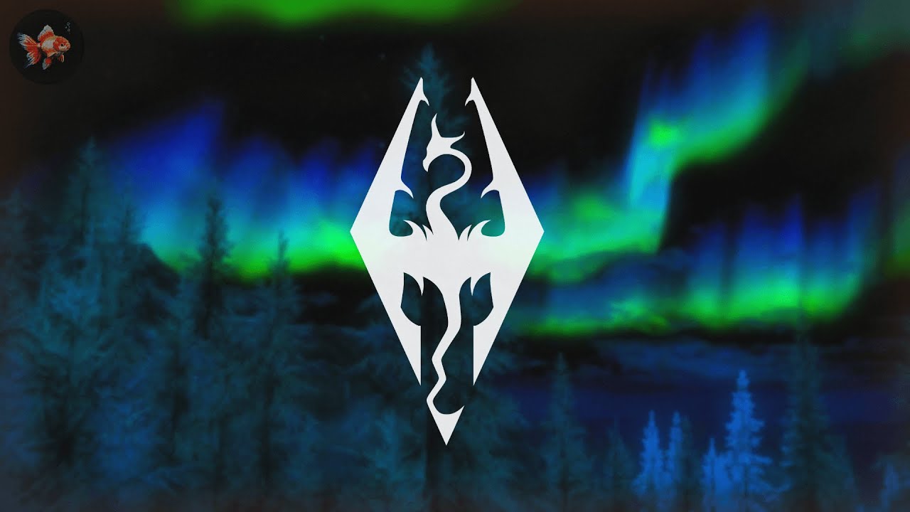 Skyrim Night • Wind & Distant Peaks (Music | Ambience)