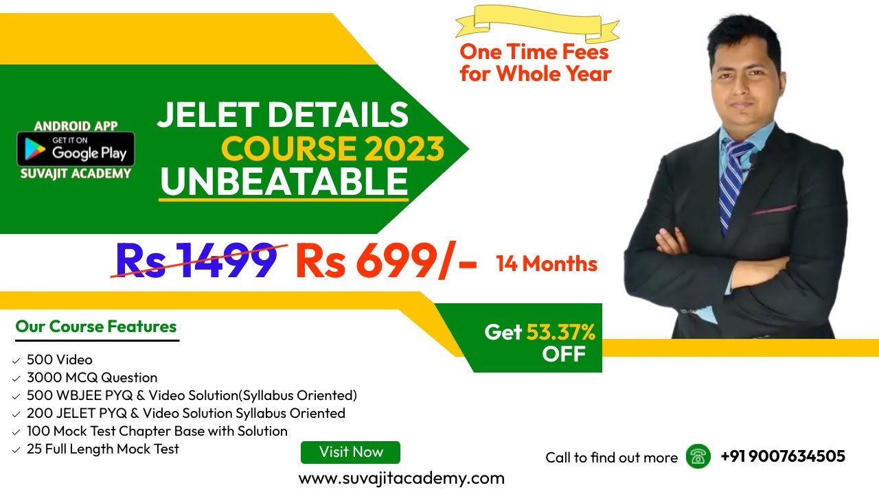 JELET Details Course 2023 Unbeatable | Price Only 699/- Yr | Online JELET Course at affordable price