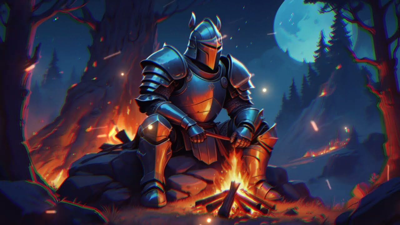 Chill Vibes by the Bonfire 🔥 | Relaxing Music with a Resting Knight