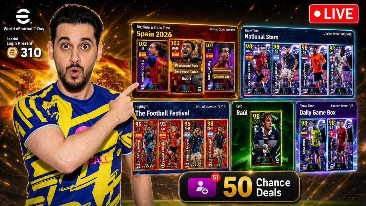 I'm Opening ALL 50 Chance Deals for my TOP 1000 Battle! 🔥 eFootball MOBILE LIVE