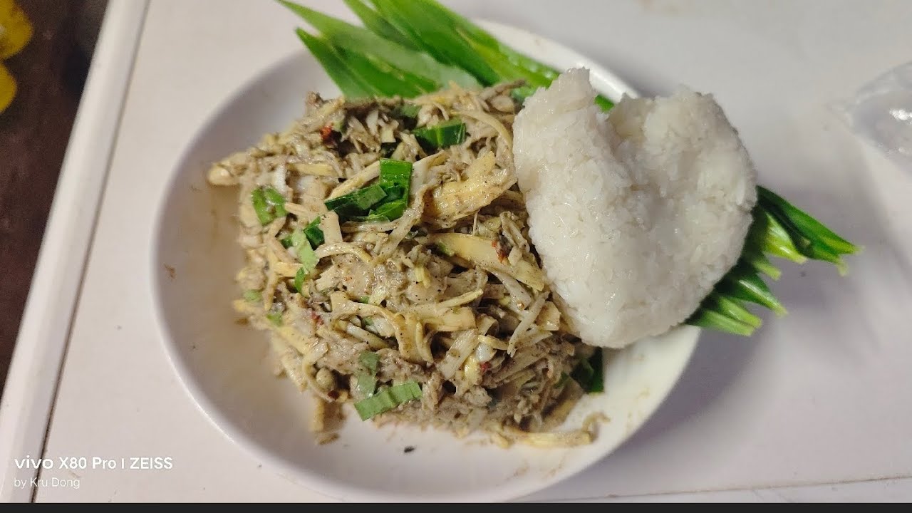 ยำหน่อไม้ใส่น้ำปูเจ #แซ่หลงอาหารเจ #อาหารเจ #vegan #อาหารเหนือ #น้ำปูเจ 