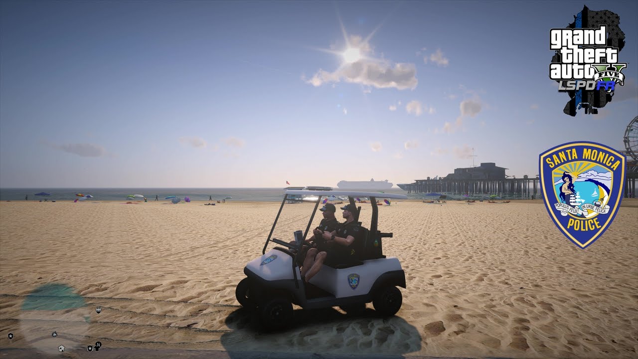 [NO COMMENTARY] GTA V LSPDFR | SMPD A CHILL PATROL ON THE BEACH! ^^