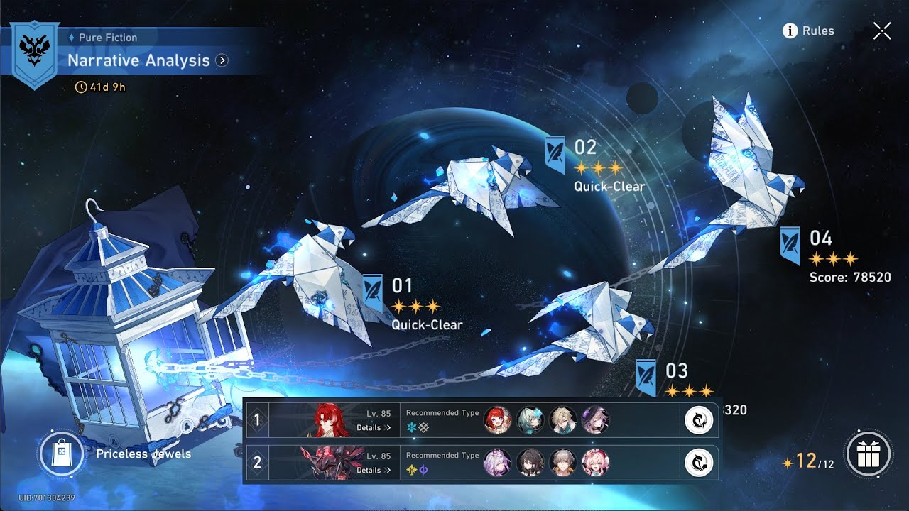 Narrative Analysis - Pure Fiction 3.3 - Honkai: Star Rail - 75k Points