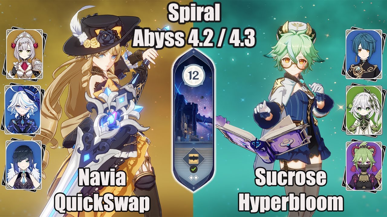 C0 Navia Quickswap And C6 Sucrose Hyperbloom SPIRAL ABYSS 4.2 / 4.3 - Genshin impact