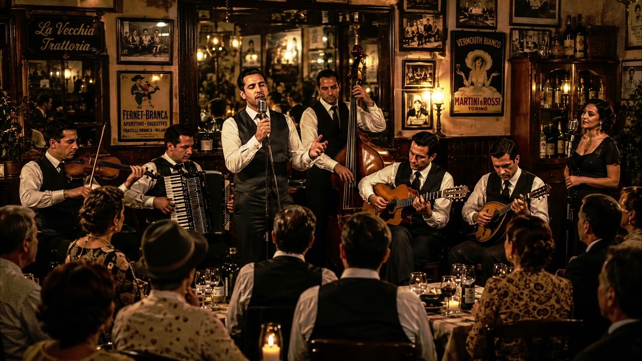 Sicilian Mafia Restaurant 1920s | Live Italian Music in an Old Palermo Trattoria