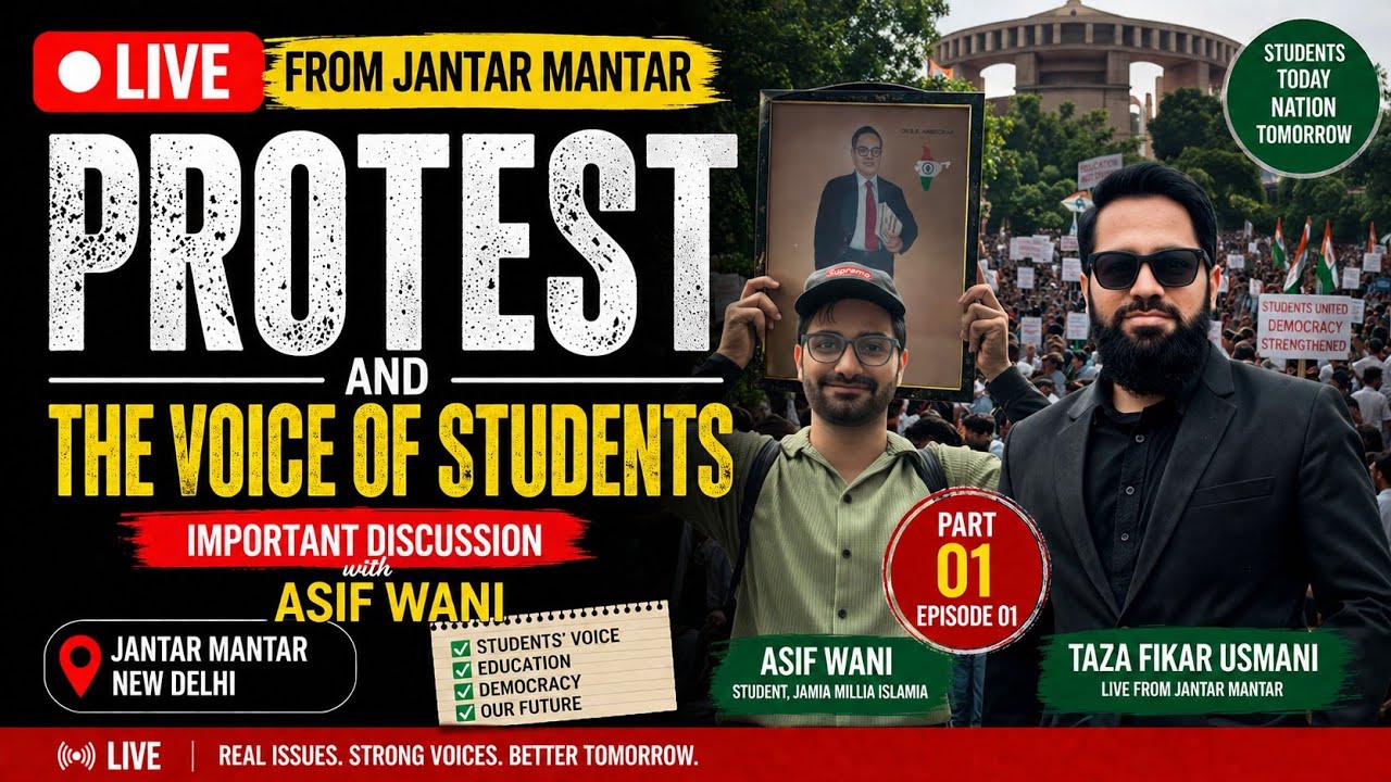 Jantar Mantar Protest LIVE Exclusive Discussion with Asif Vani | Jamia Millia Islamia Student part(1
