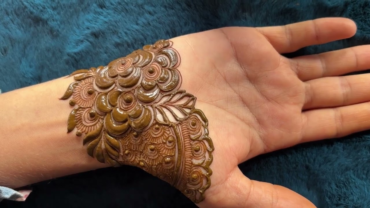 Latest Bold flowers quick henna design for hand | Latest beautiful mehndi design