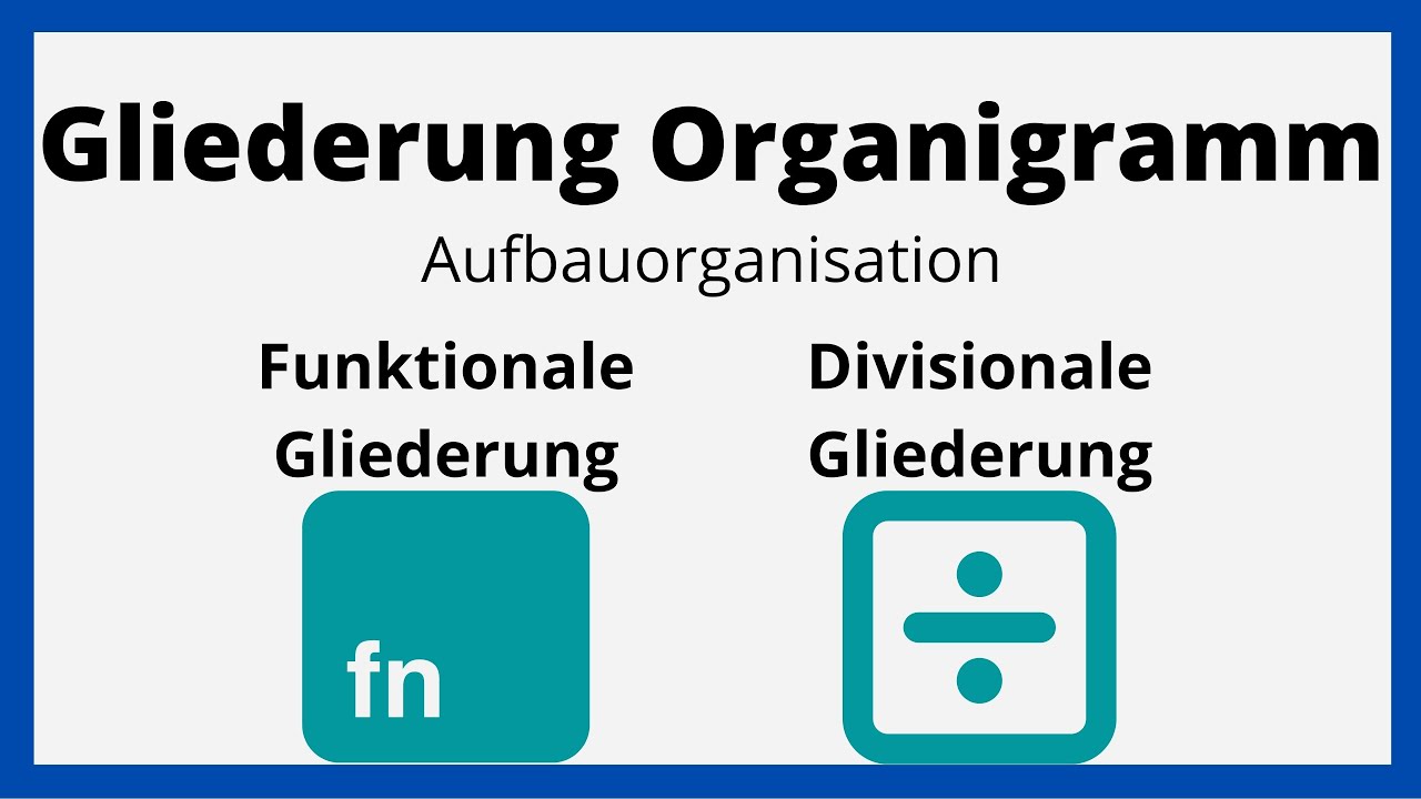 Gliederung Organigramm | Funktionale und Divisionale Gliederung | einfach erklärt