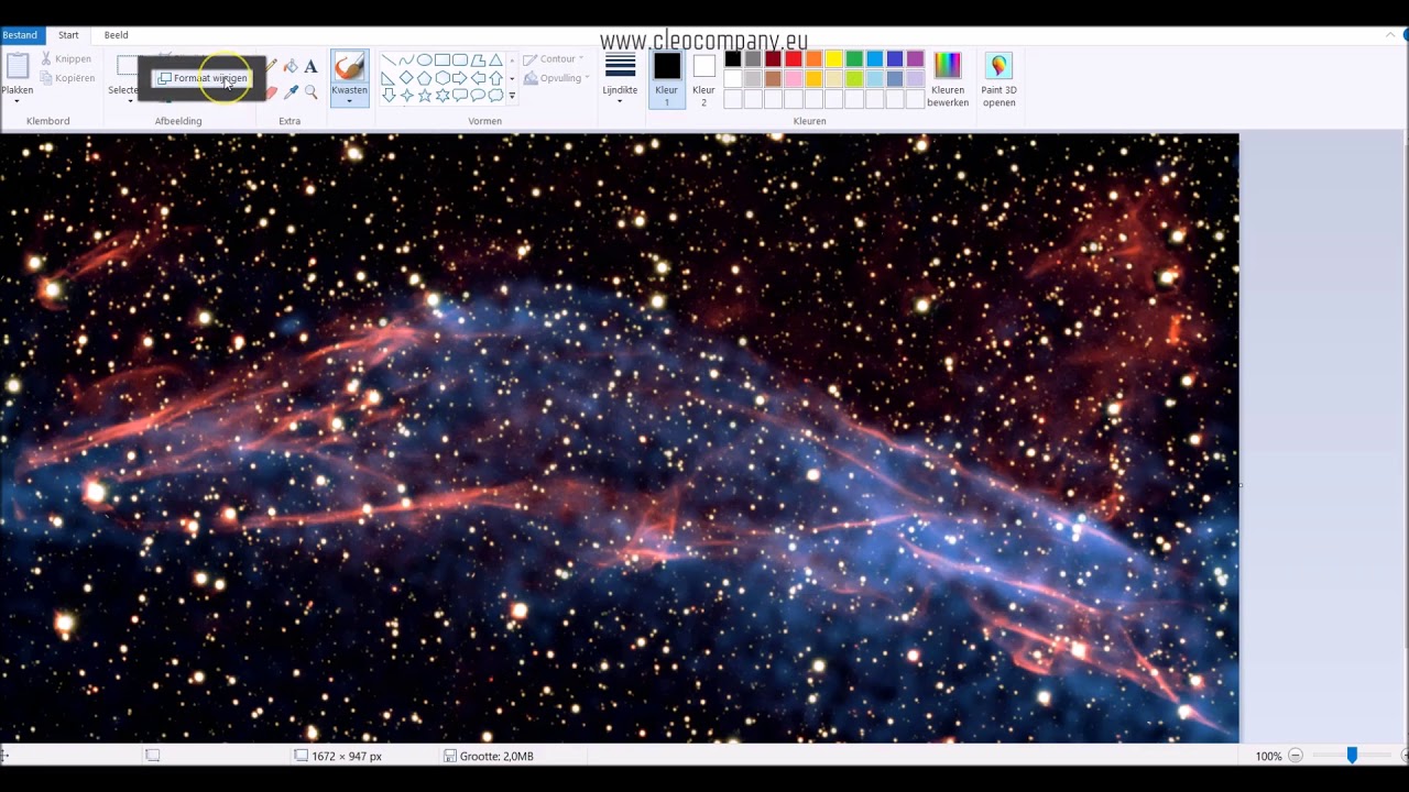 Afbeelding verkleinen in Paint