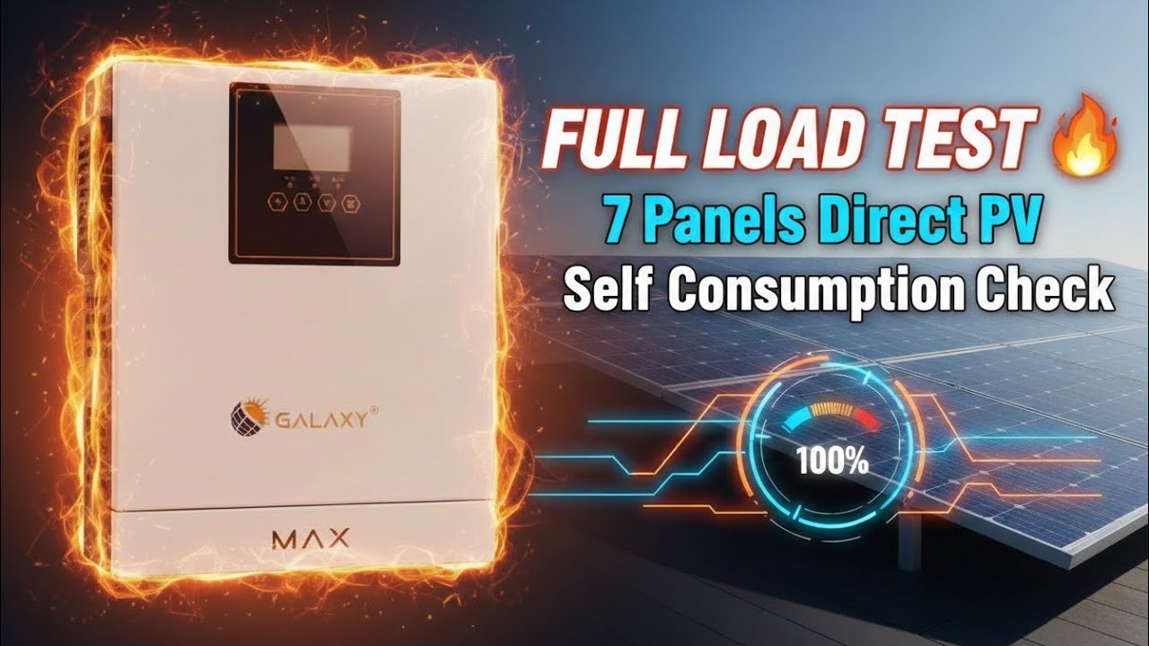 Galaxy Max 9500 Full Load Test 🔥 | 7 Panels Direct PV | Self Consumption Check | Real Performance