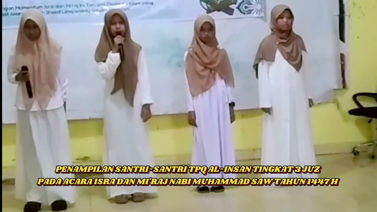 Sambung Ayat Juz 2 dari Santri TPQ Al-Insan Pada Acara Isra' dan Mi'raj Nabi Muhammad Saw 1447 H