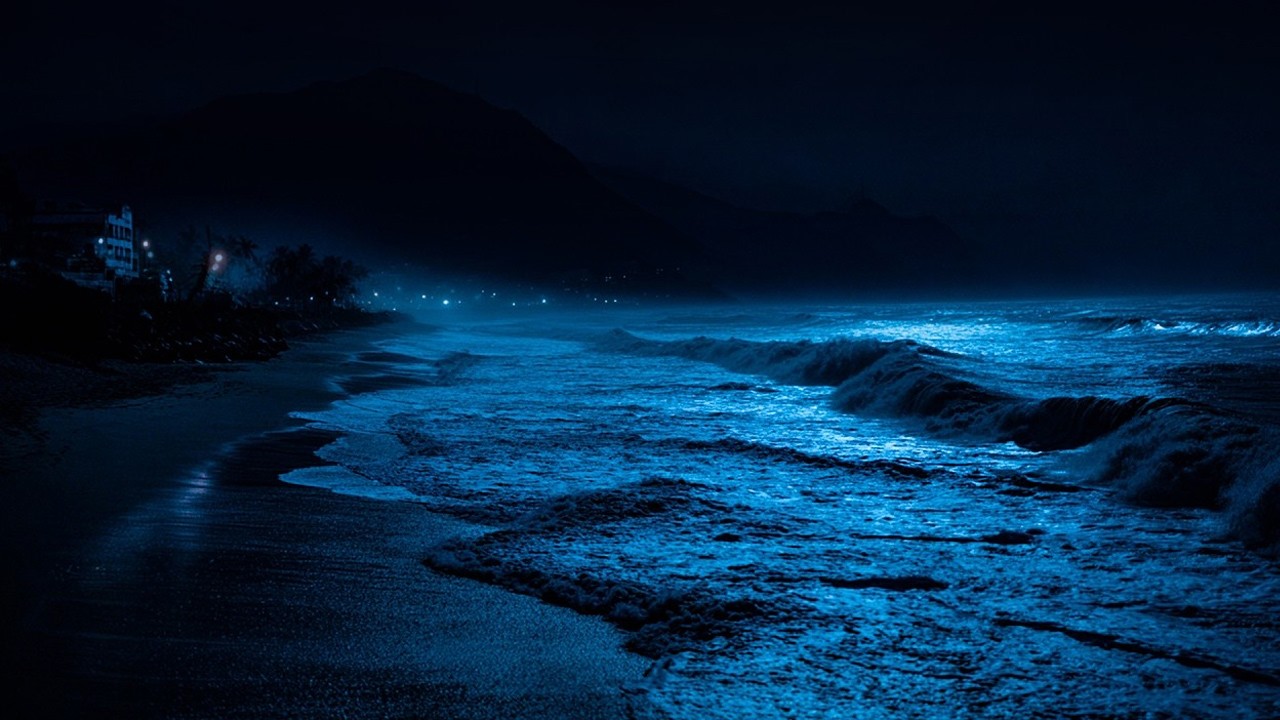 Ocean Waves for Deep Sleep 🌊 Relaxing Beach Sounds All Night-RELAXING OCEAN SOUND AT NIGHT