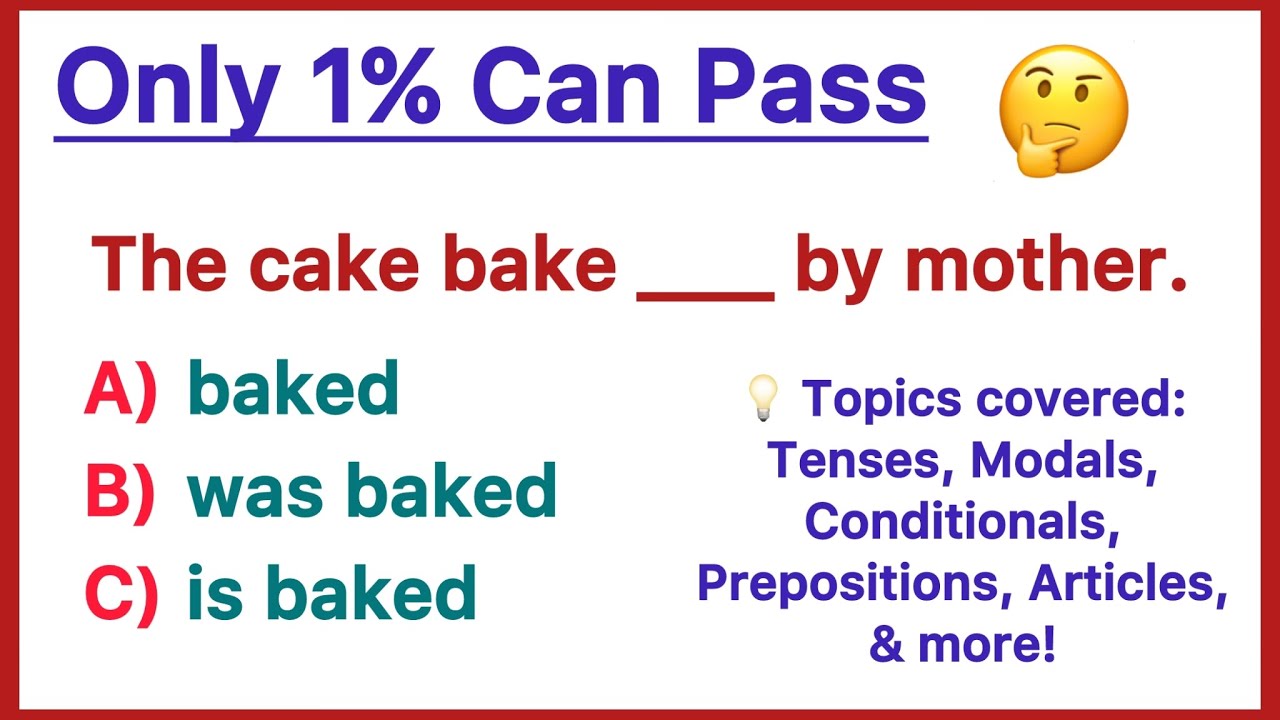 Only 1% Can Pass This Mixed Grammar Test 😱 | Shuffled MCQs Challenge | Check Your English Level Now!