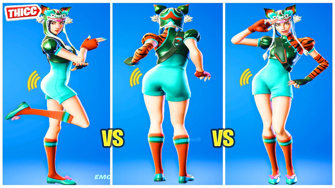 Fortnite Tigeress Skin Emote Showcase Thicc 🍑😍 Cute Skin Sussy 😘🔥