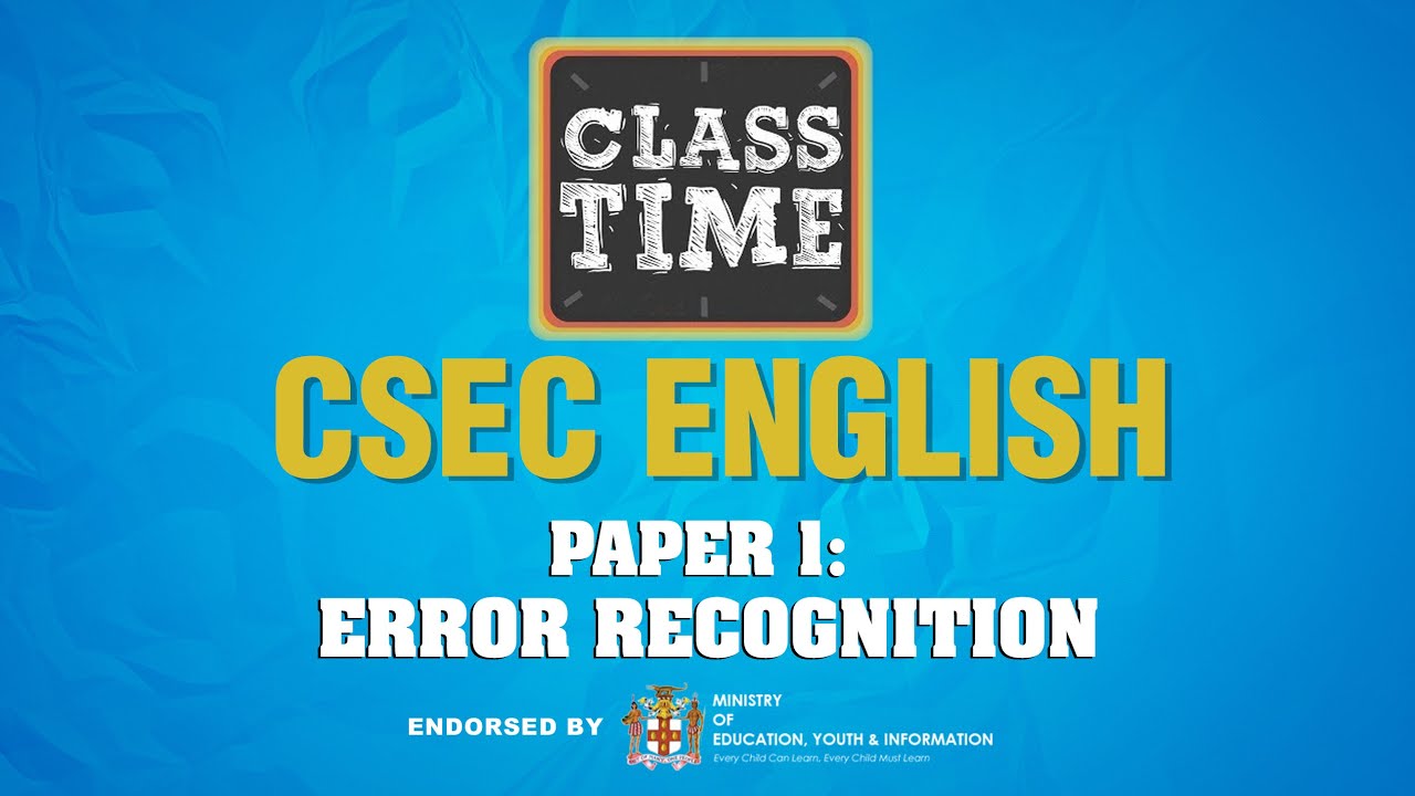 CSEC English - Paper 1: Error Recognition - March 31 2021
