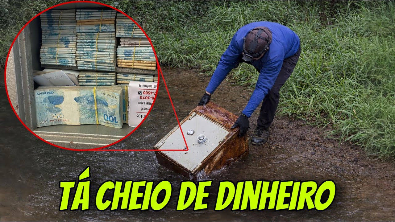 Achei achei um cofre na pesca magnética, após explorarmos a parte de trás de um presídio