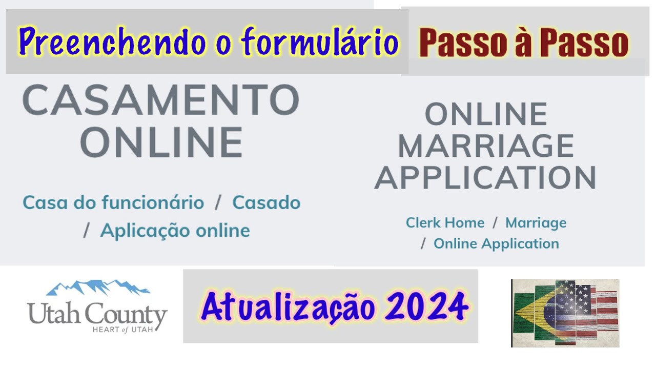 Casamento Online UTAH - Atualizações 2024 - Preenchendo o Formulário para a Licença de Casamento
