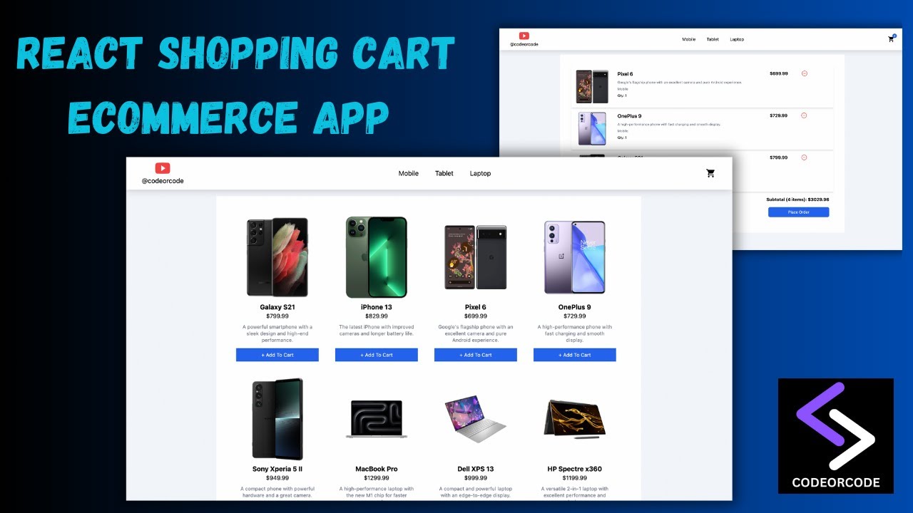 Build a Shopping Cart with React, Tailwind CSS, and React Context API