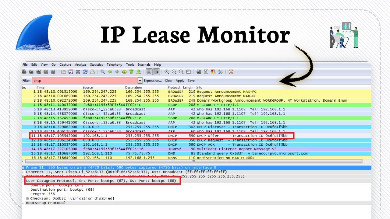Как перехватывать пакеты DHCP с помощью Wireshark (Network Scout)