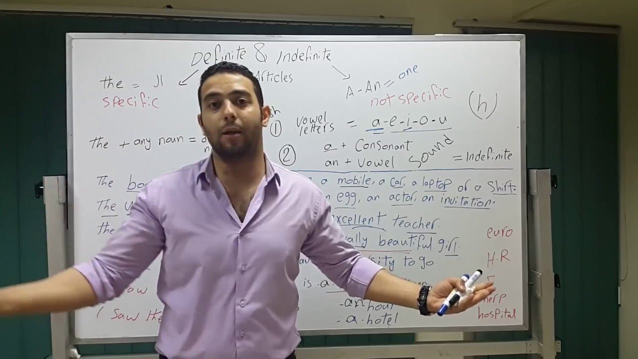 the definite and indefinite articles ادوات النكره والمعرفه