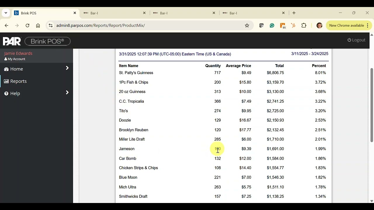 How to integrate Brink POS report with your bar's liquor inventory system