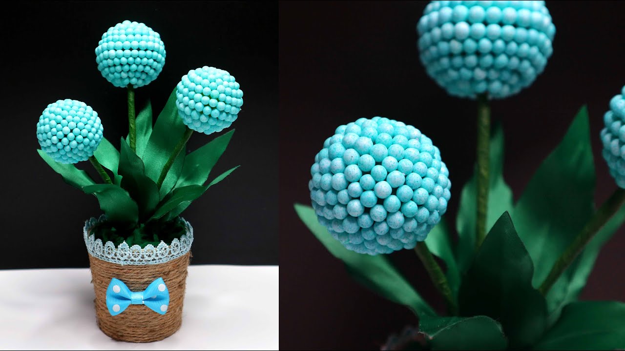 Vas Bunga dari Gelas Kertas dan Bunga hias busa gabus | Thermocol Ball Flowers | Foam Beds Flower