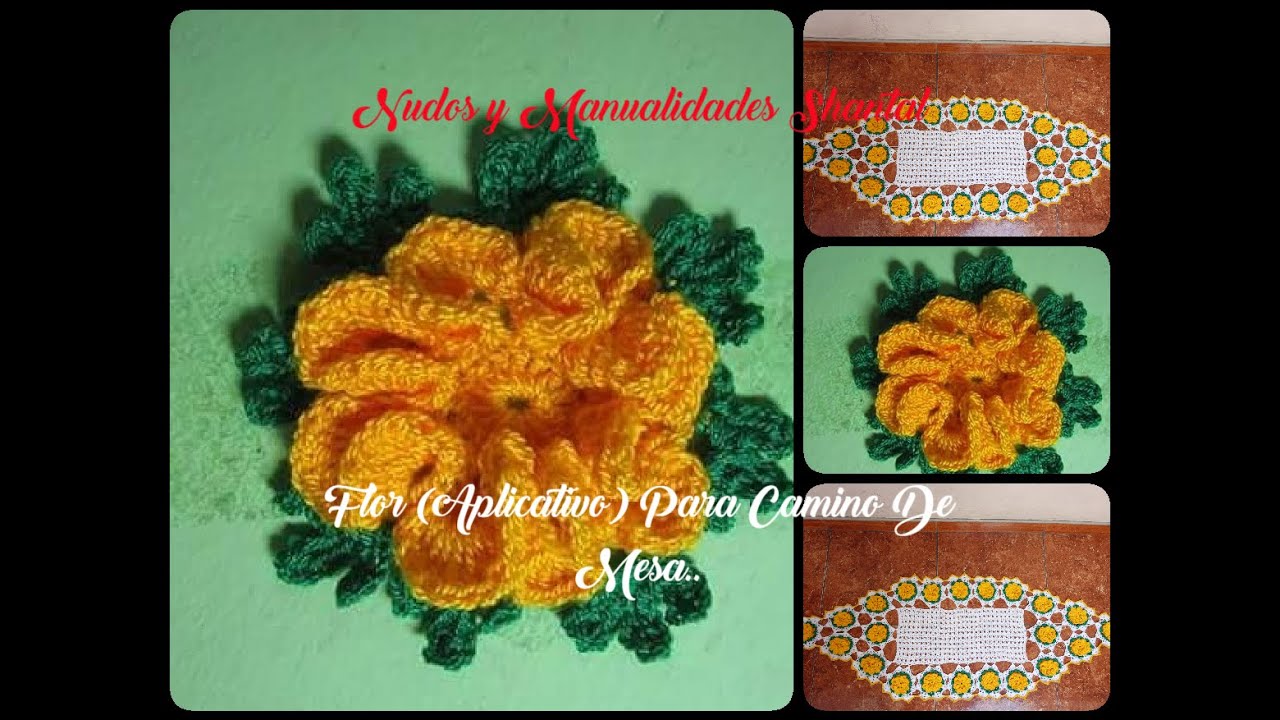 Flor Para Camino De Mesa a Crochet.