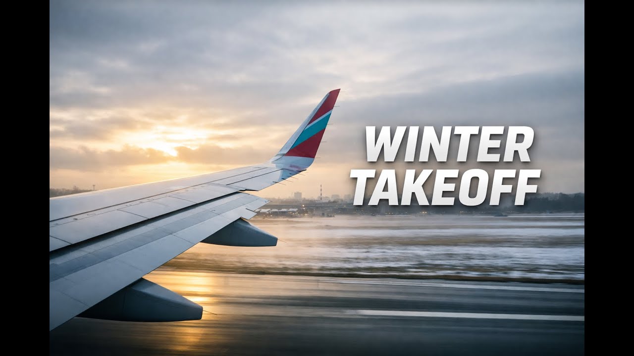 Calm Winter Morning Takeoff ✈️ Hamburg Airport | Eurowings