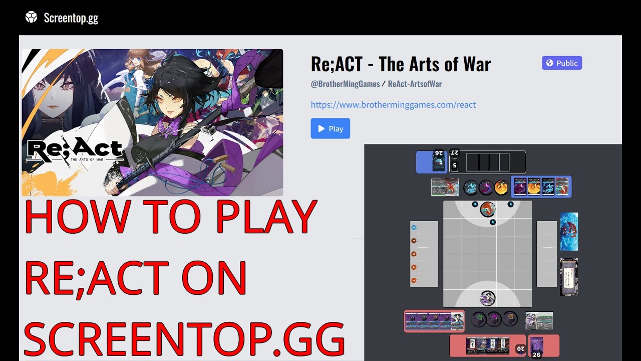 How to Play Re;Act on Screentop.gg (Tips and Tricks)