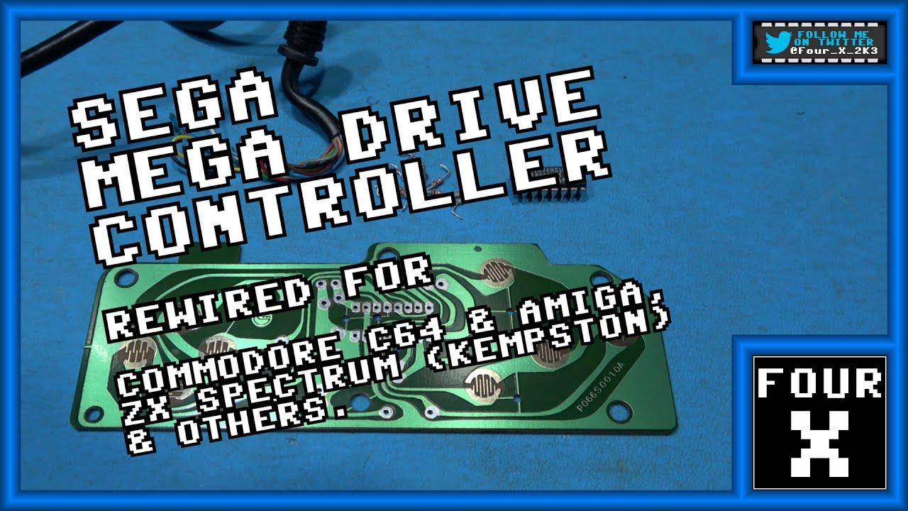 SEGA Mega Drive Controller - Rewired For - C64, AMIGA & ZX Spectrum (Kempston).
