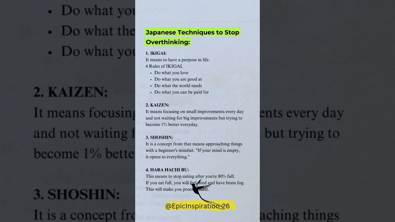 Japanese Technique to Stop Overthinking Instantly #StopOverthinking #JapaneseWisdom #MindHacks