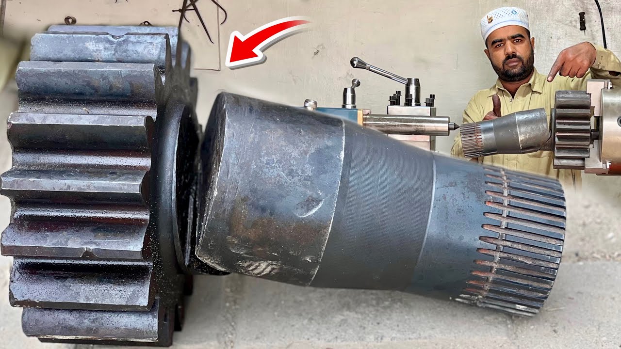 The Heavy Machinery Broken High Speed Gear Repairing Was Clearly Technique of Genious Mechanic