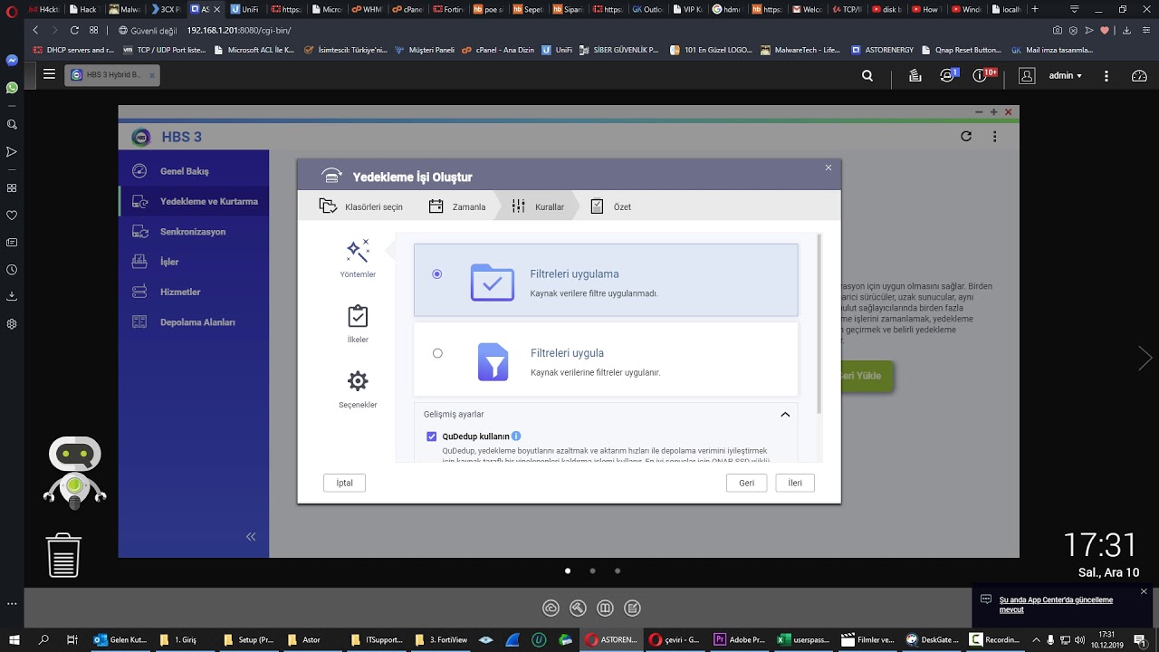 Qnap nas server yedek alma işlemi