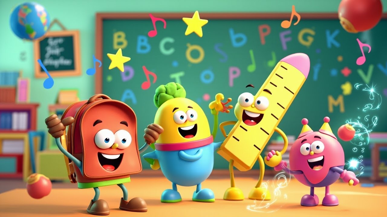 „Deutsch macht Spaß! 🥳 Fröhliches Lied über Schulsachen für Kinder 🎒✏️ “Deutsch lernen