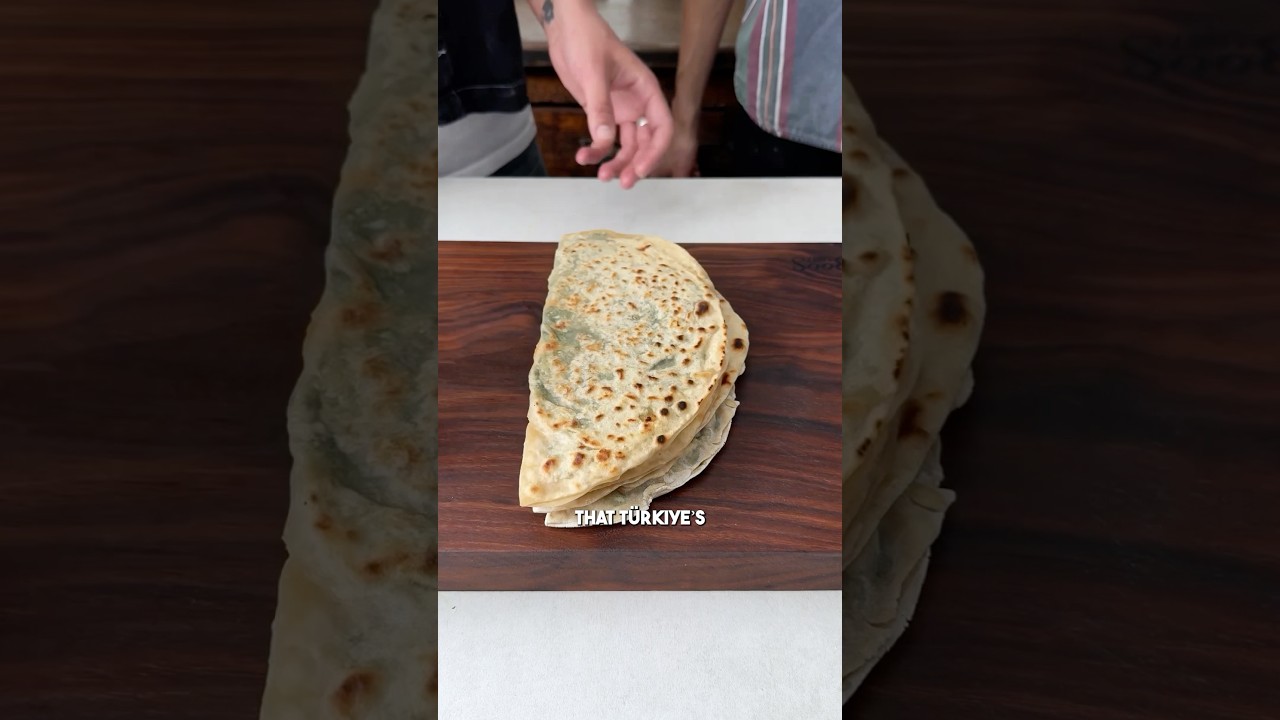 I made T&uuml;rkiye&rsquo;s iconic flatbreads w @alfiecooks_ G&ouml;zleme 🇹🇷 #shorts