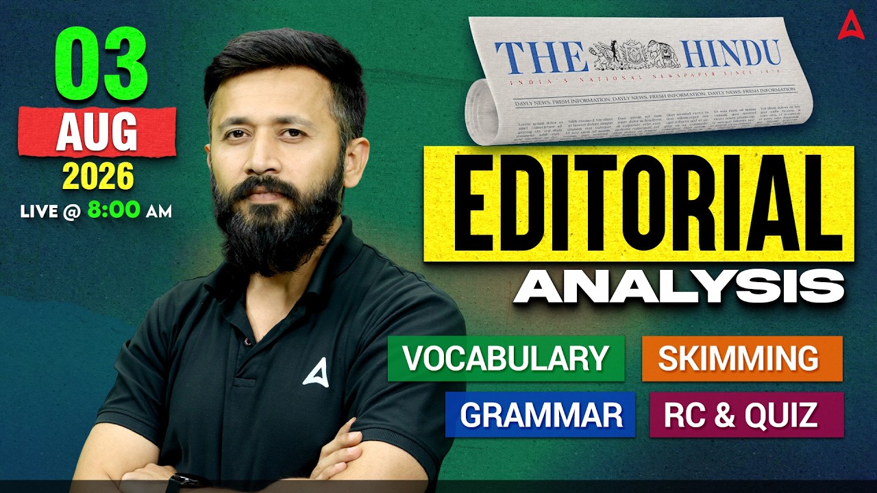 The Hindu Editorial Analysis | 3 AUGUST 2026 | English Vocabulary, Grammar & Skimming | By Parth Sir