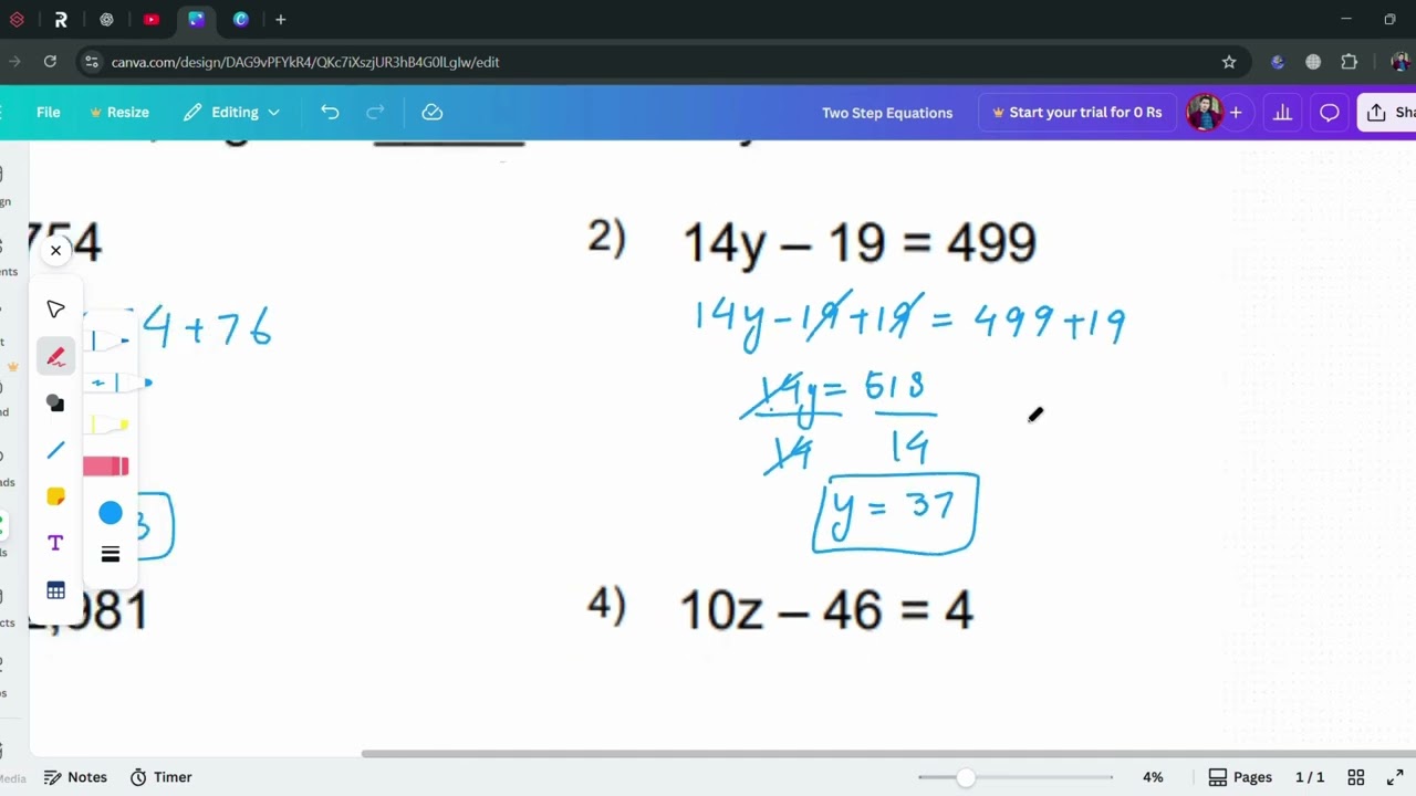Solving Two Step Equation | Algebra  #maths #mathstricks #algebra #viral #education #mathproblems