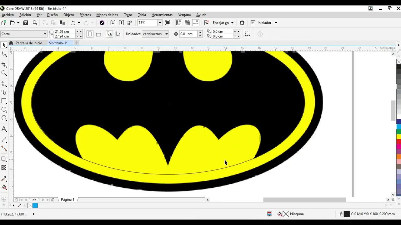 Logo Batman en Corel