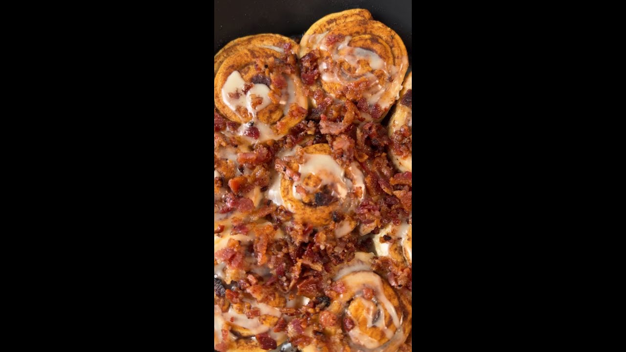 Cast-Iron Cinnamon Rolls with Maple-Bacon Glaze