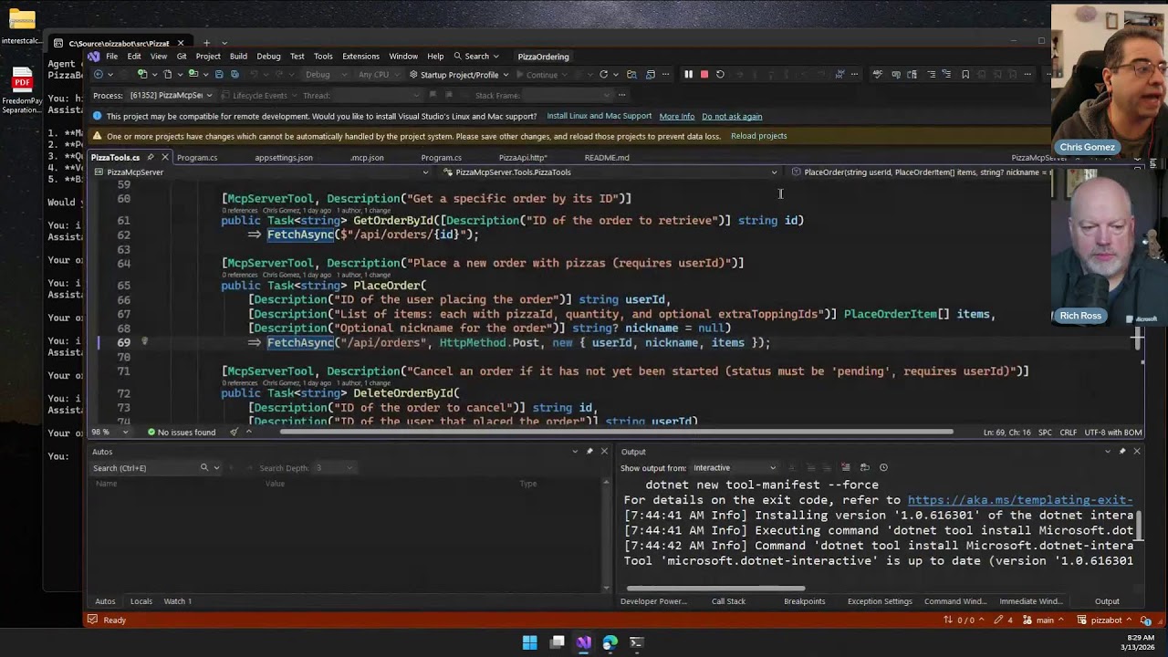 Creating the Blazor PizzaBot Dashboard for our Foundry Agent