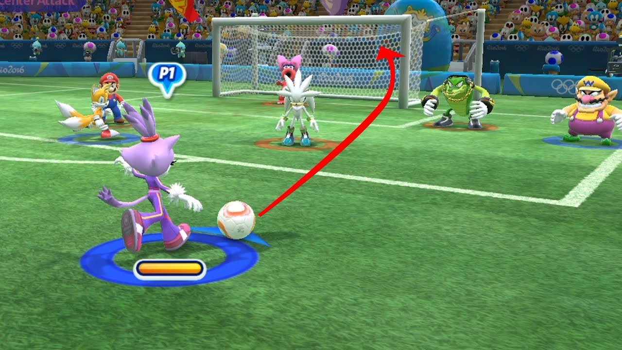 Football -Team Blaze vs Team Donkey Kong(CPU) Mario and Sonic at The Rio 2016 Olympic Games