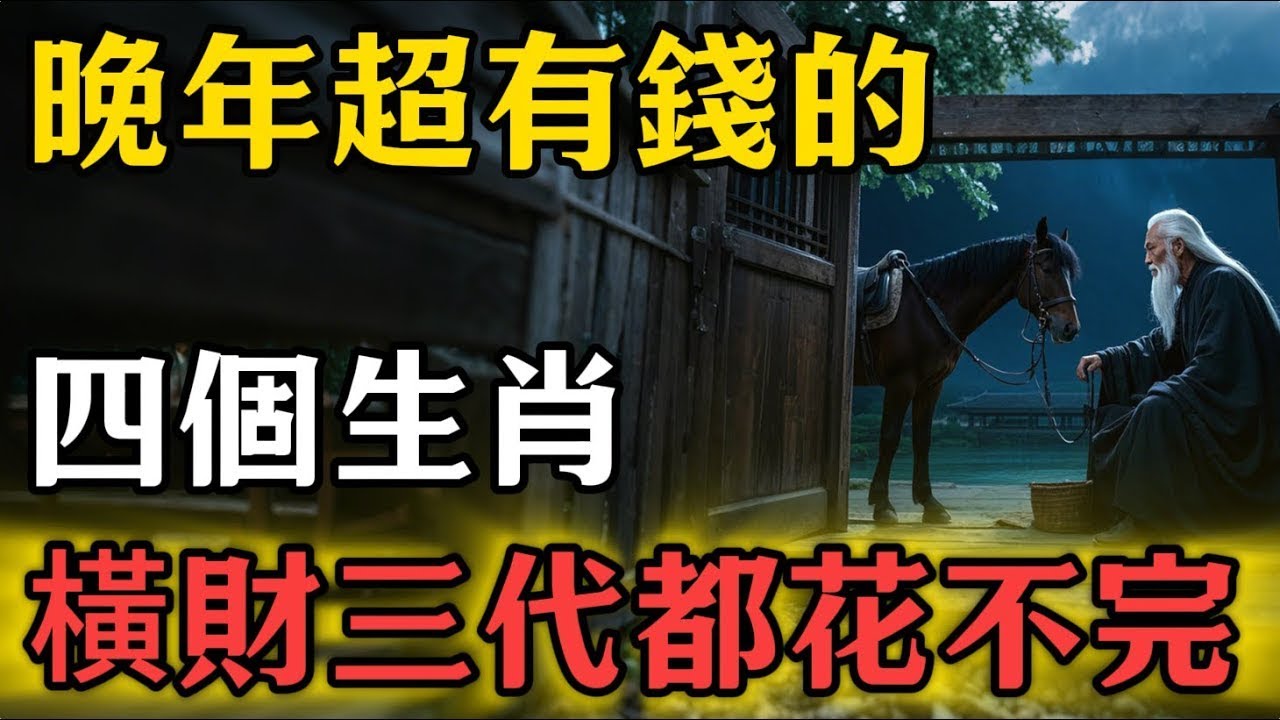 晚年超有錢的，四個生肖，橫財三代都花不完！ #生肖&nbsp;#命理&nbsp;#運勢&nbsp;#屬相&nbsp;#風水#財運